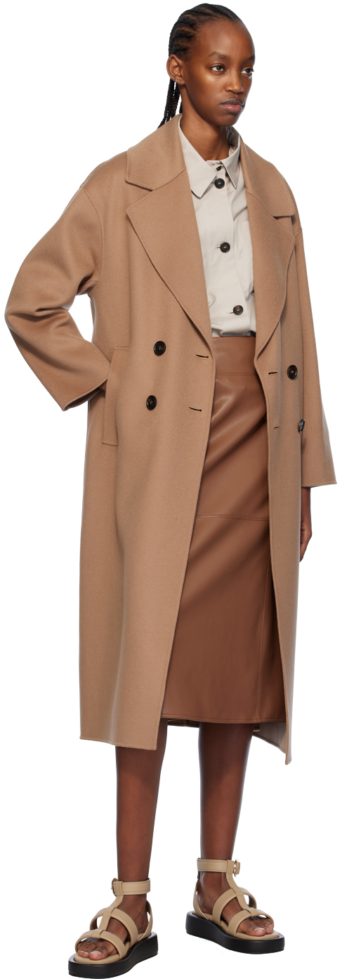Max Mara Brown Holland Coat In 014 Camel