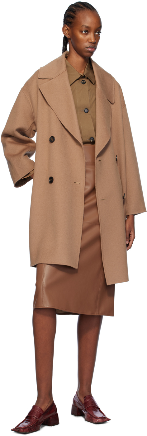 Max Mara Brown Eleonora Coat In 45 Camel