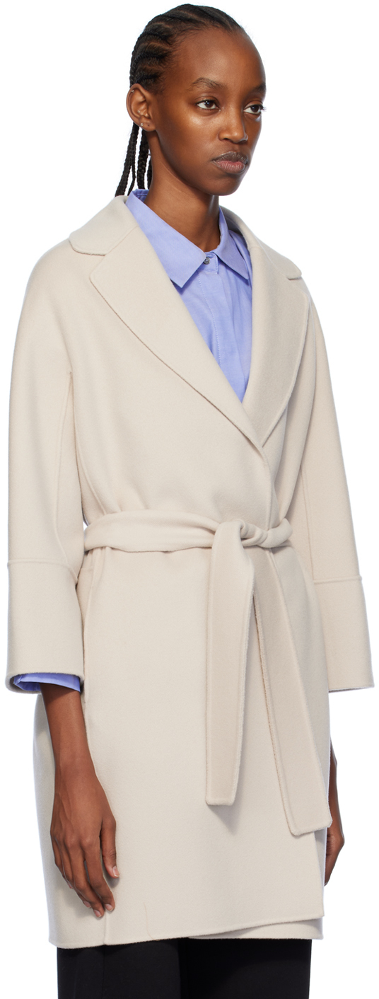 Max Mara Women Arona Virgin Wool Coat In 001 Ecru