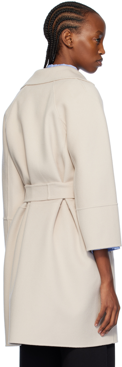 Max Mara Women Arona Virgin Wool Coat In 001 Ecru