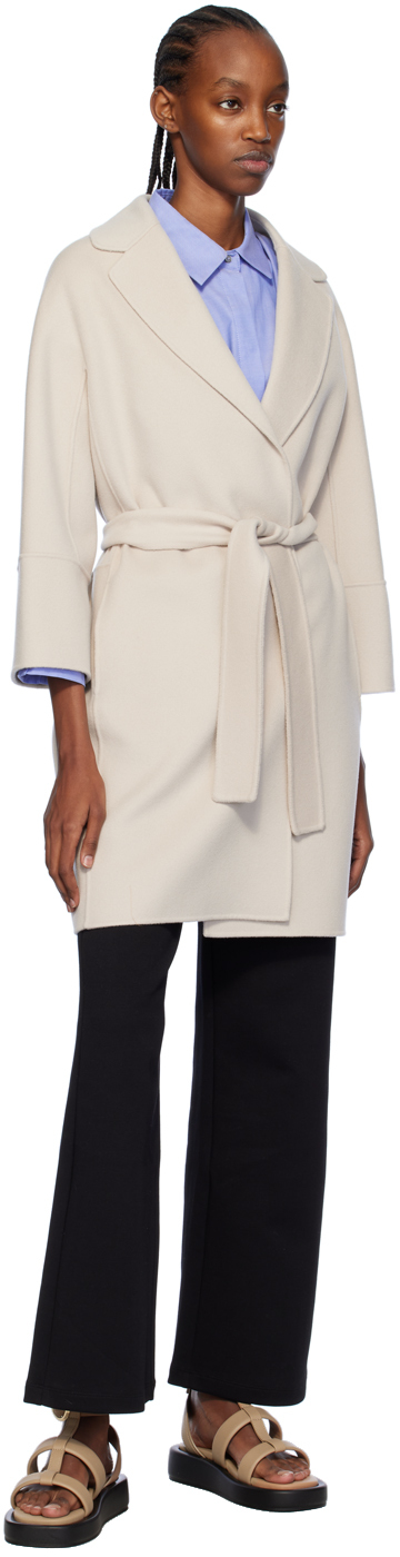 Max Mara Women Arona Virgin Wool Coat In 001 Ecru