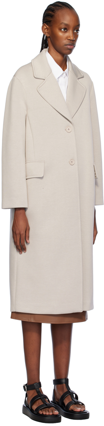 Max Mara Gray Radice Coat In 001 Ecru