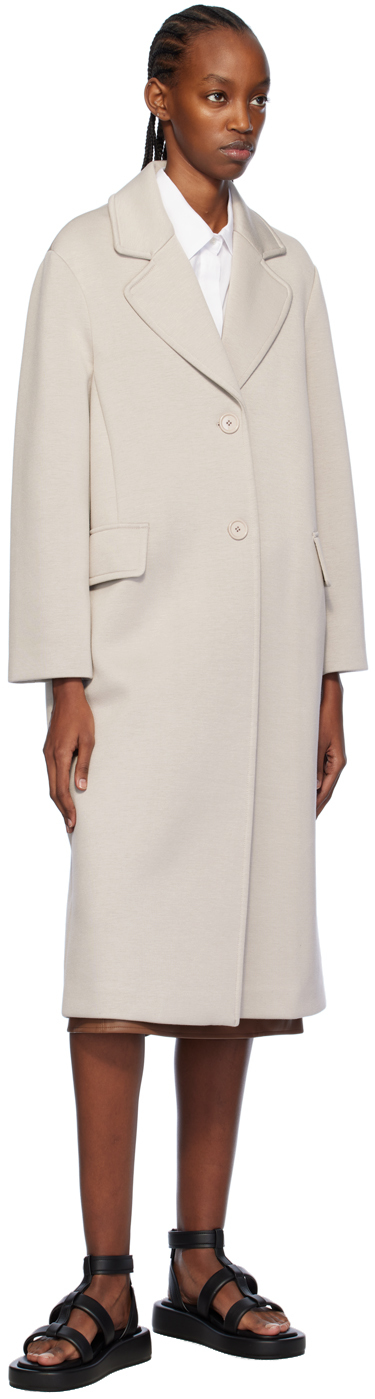 Max Mara Gray Radice Coat In 001 Ecru
