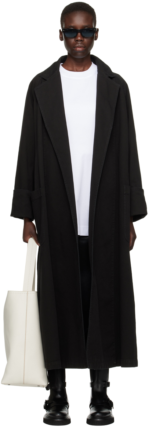 Max Mara Black Capo Denim Coat In 4 Black