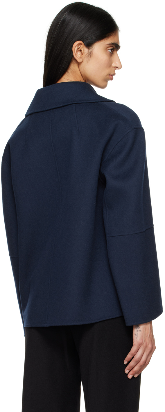 Max Mara Blue Double-breasted Jacket In 001 Midnightblue