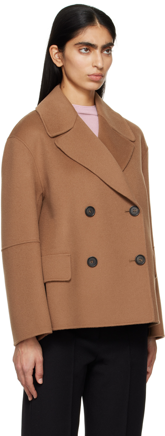 Max Mara Tan Double-breasted Jacket In 093 Caramel