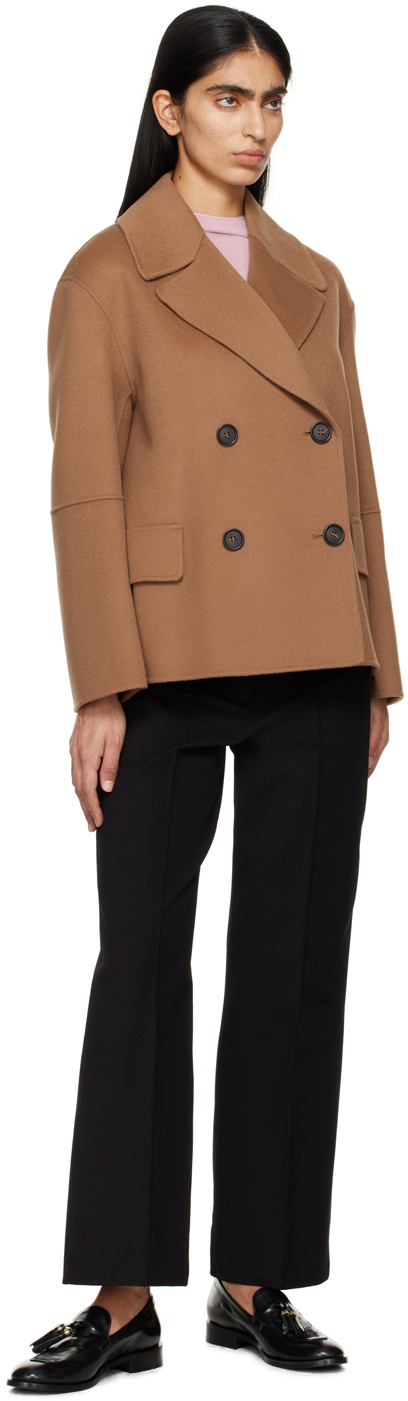 Max Mara Tan Double-breasted Jacket In 093 Caramel