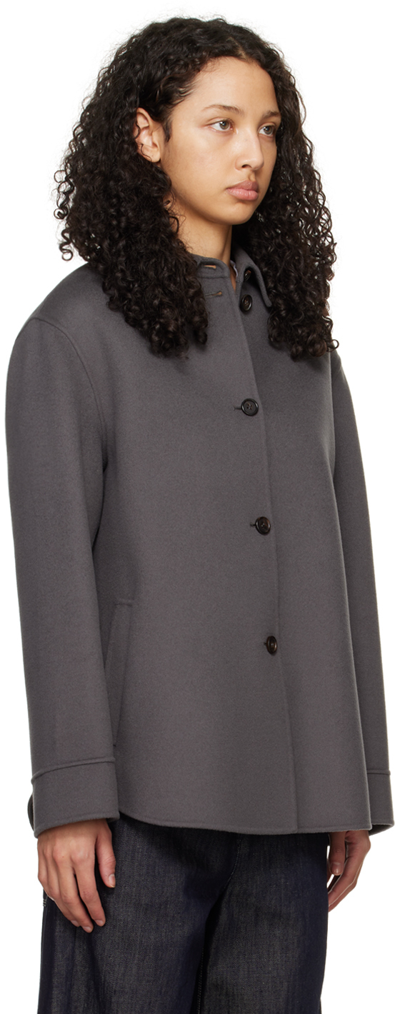 Max Mara Gray Ellen Jacket In 2 Dark Grey