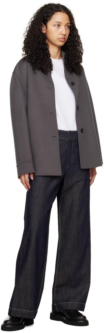 Max Mara Gray Ellen Jacket In 2 Dark Grey