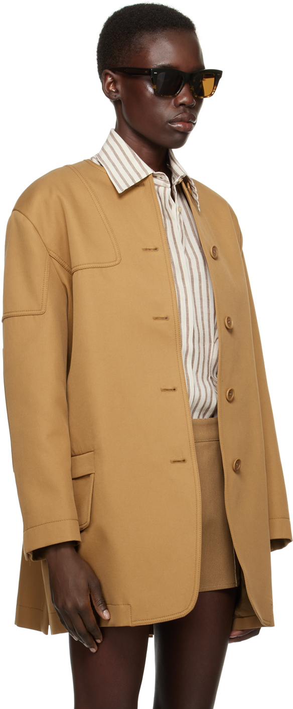 Max Mara Brown Portici Jacket In 6 Cuoio