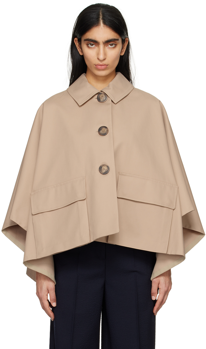 Max Mara: Beige Button Jacket | SSENSE