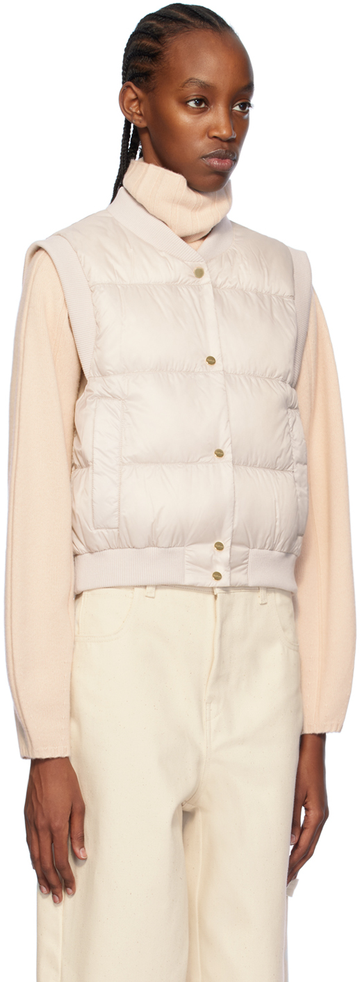 Max Mara Beige Asoft Down Vest In 81 Sand