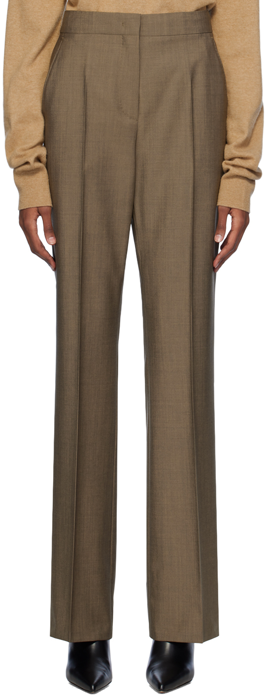 Shop Max Mara Brown Manisa Trousers In 6 Tobacco