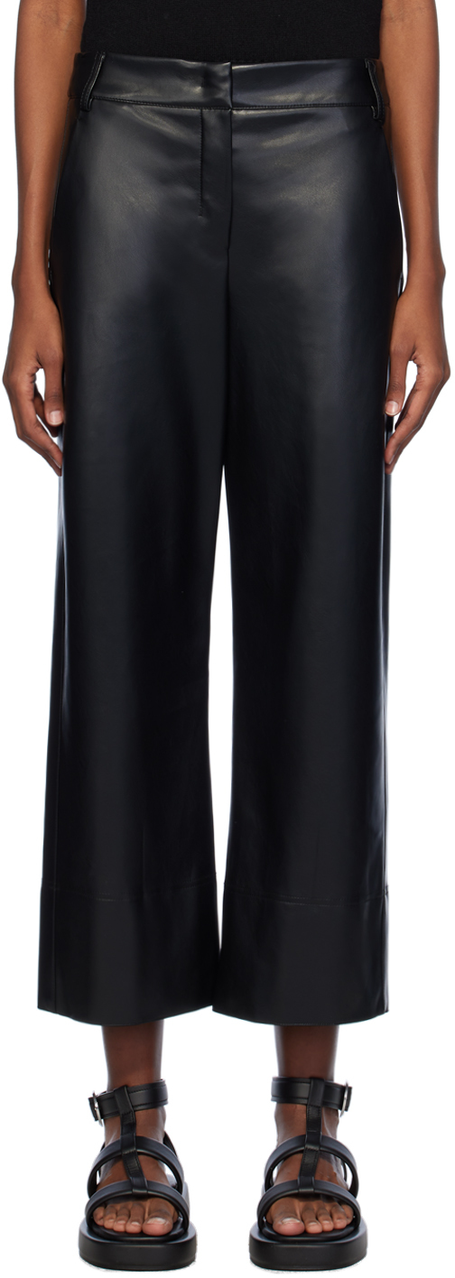 Black Soprano Faux-Leather Trousers