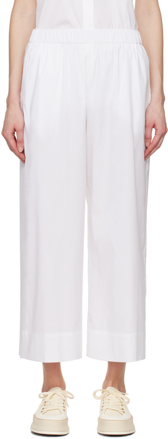 Shop Max Mara White Esperia Trousers In 7 Optical White