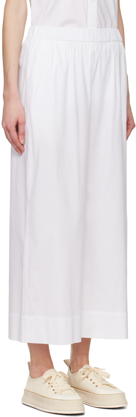 Max Mara Esperia Cotton Blend Poplin Pants In 7 Optical White