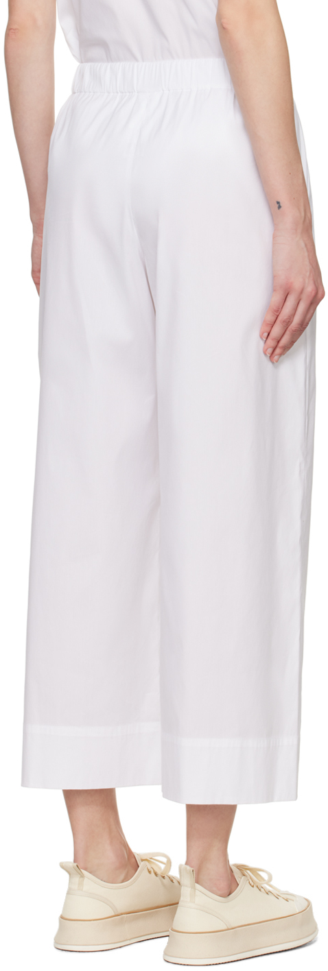 Max Mara Esperia Cotton Blend Poplin Pants In 7 Optical White