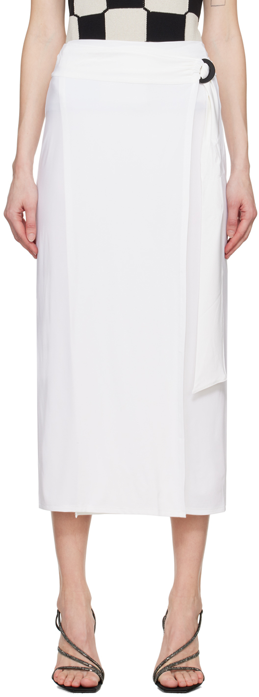 Max Mara White Beato Midi Skirt In 5 White