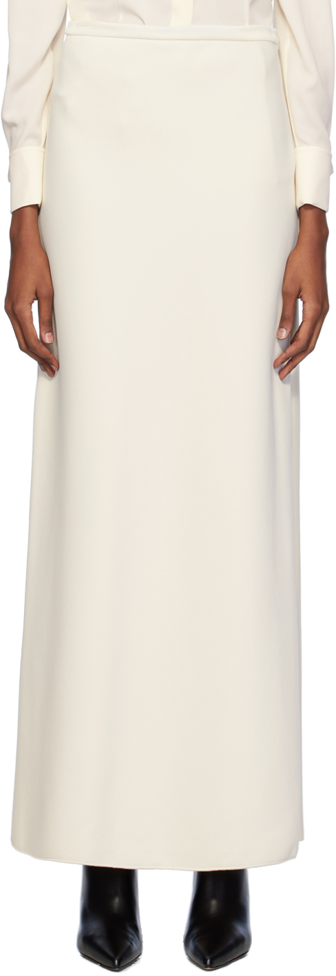 Shop Max Mara Off-white Clavier Maxi Skirt In 2 Ivory