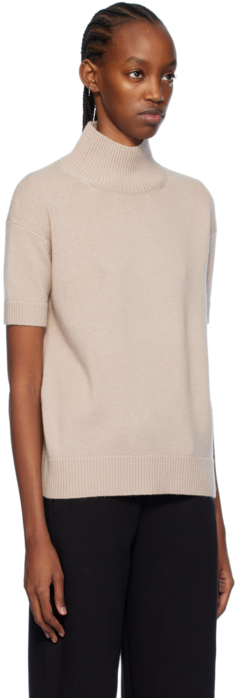 Max Mara Paola High-neck Wool Cashmere Sweater In 002 Sand