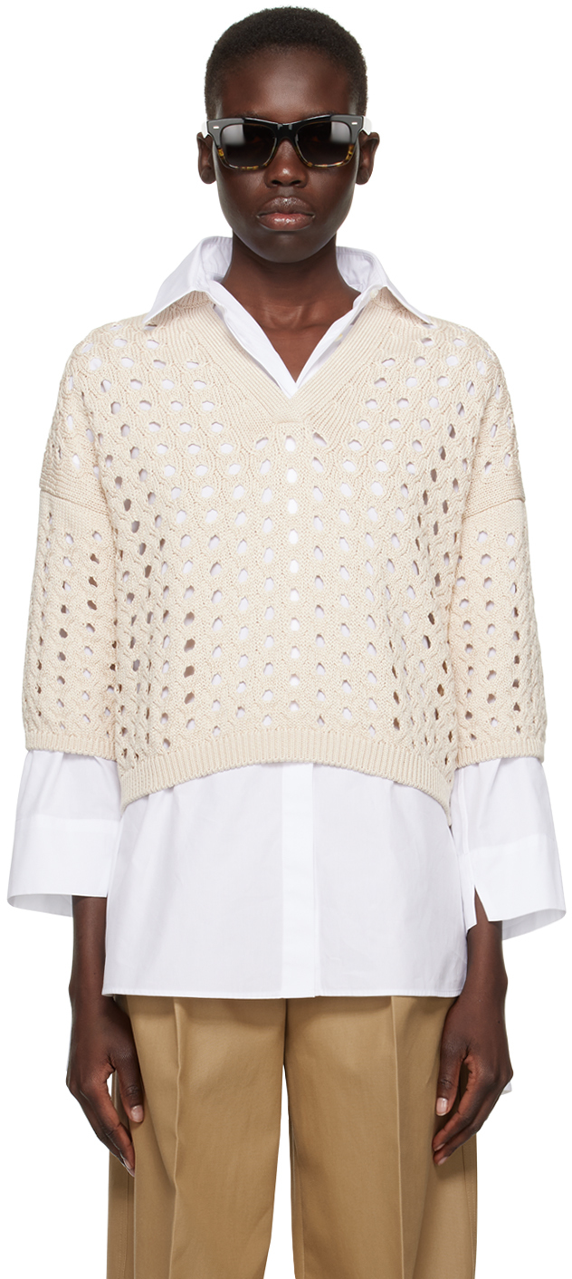 Max Mara Off-white Ottusi Sweater In 5 Ivory