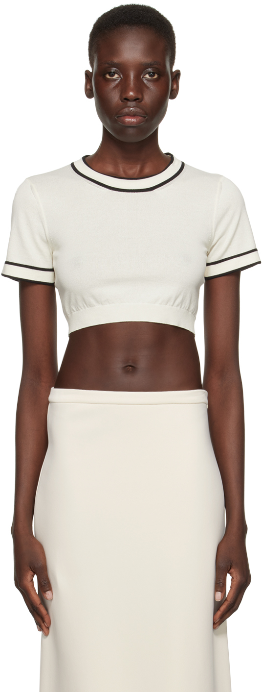 Shop Max Mara Off-white Uscio T-shirt In 7 Ivory