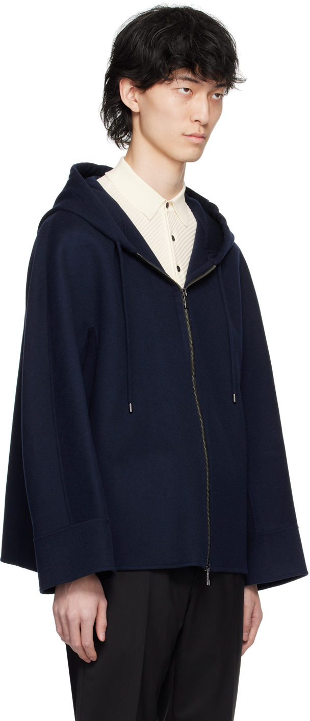 Max Mara Navy Wind Hoodie In 093 Ultramarine