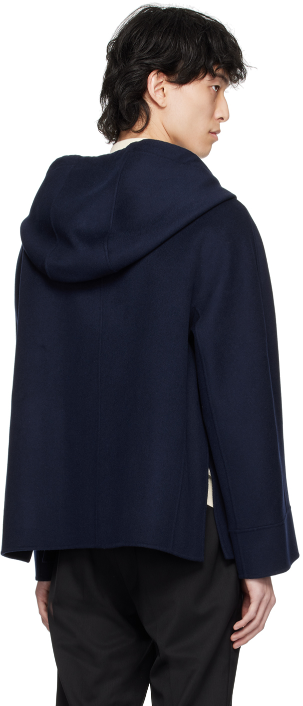 Max Mara Navy Wind Hoodie In 093 Ultramarine