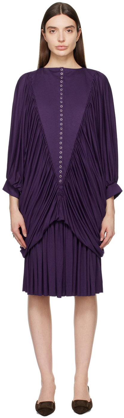 Nicklas Skovgaard Ssense Exclusive Purple Alice Midi Dress In Dark Purple
