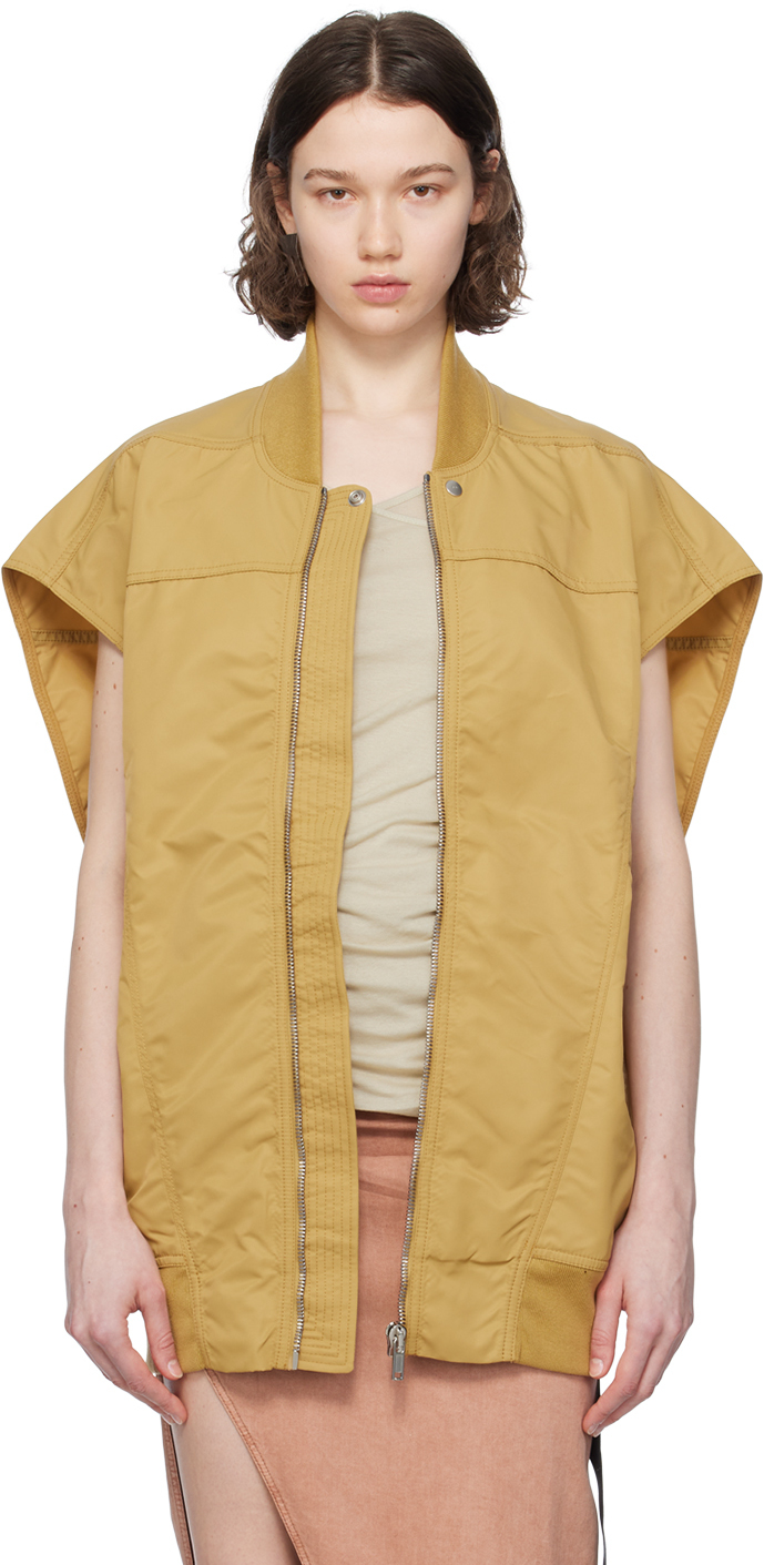 Rick Owens DRKSHDW: Yellow Jumbo Flight Bomber Jacket | SSENSE UK