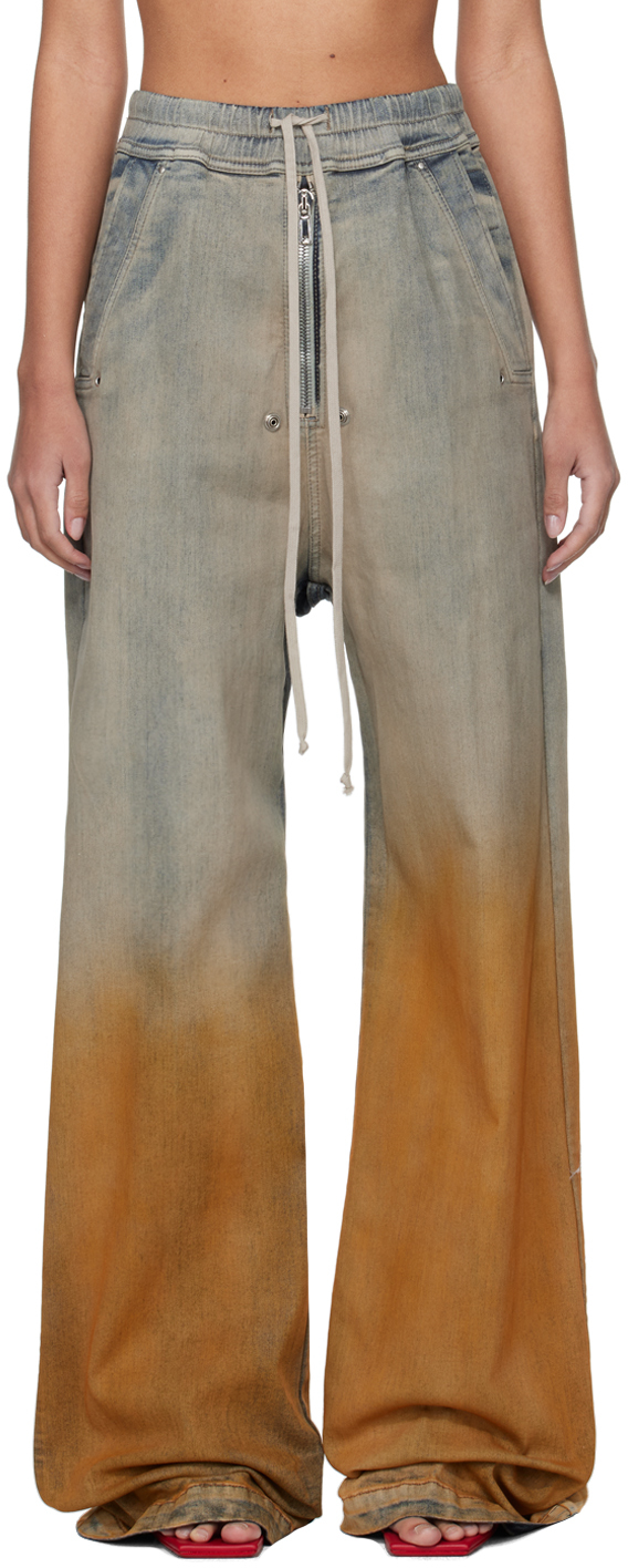 Shop Rick Owens Drkshdw Blue & Orange Geth Belas Jeans In 4653d Sky/orange Deg