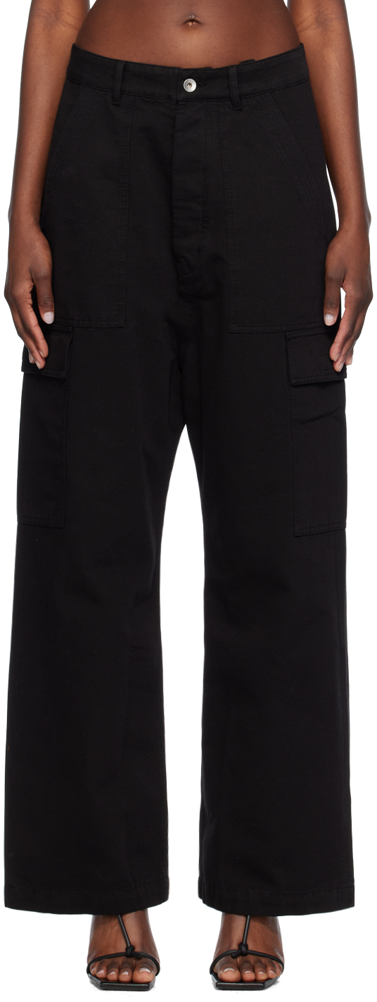 Rick Owens Drkshdw Black Cargo Trousers In 09 Black