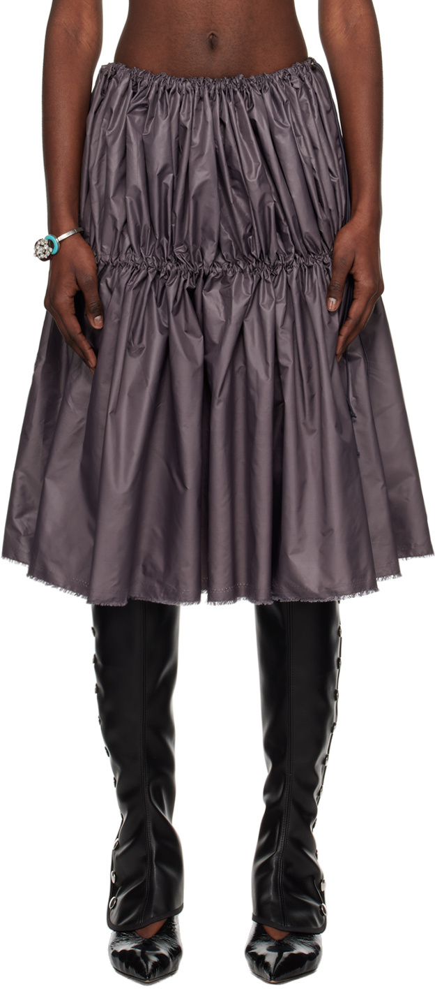 Nicklas Skovgaard Gray Claudia Midi Skirt In Dark Grey