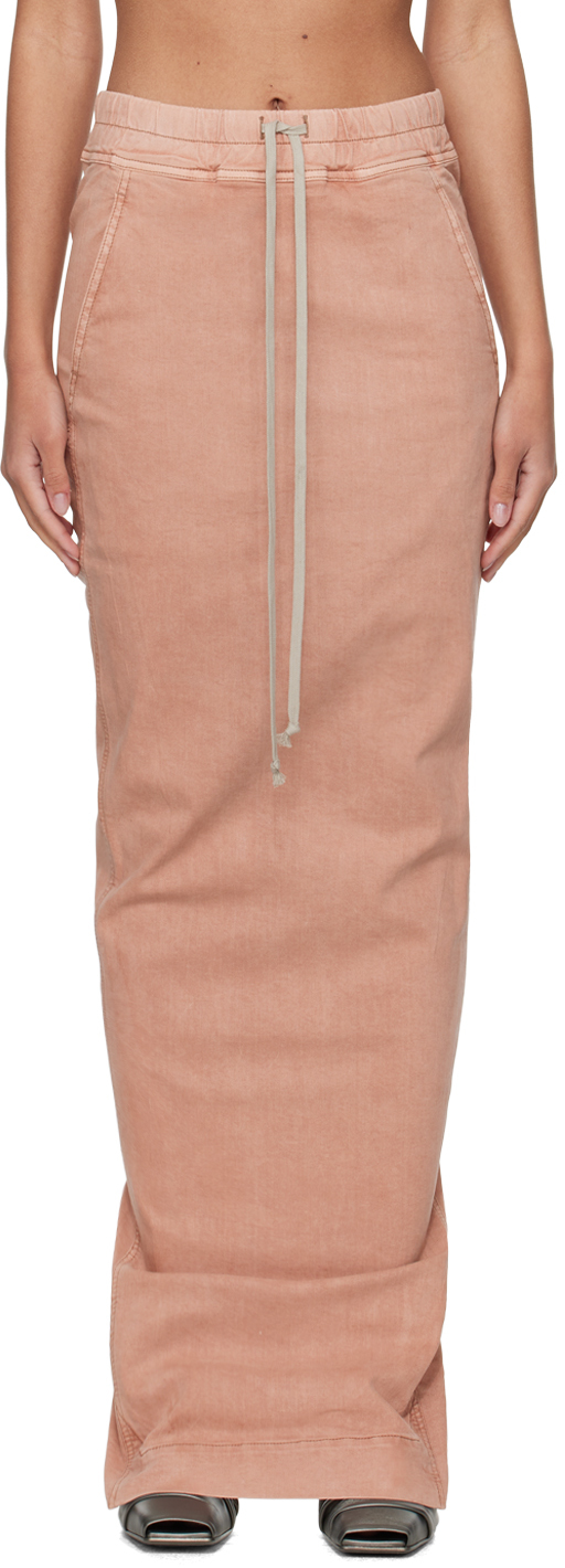 Jupe Longue Tissée Stretch Rose Vif À Détail Noeud | Bas | PLT FR