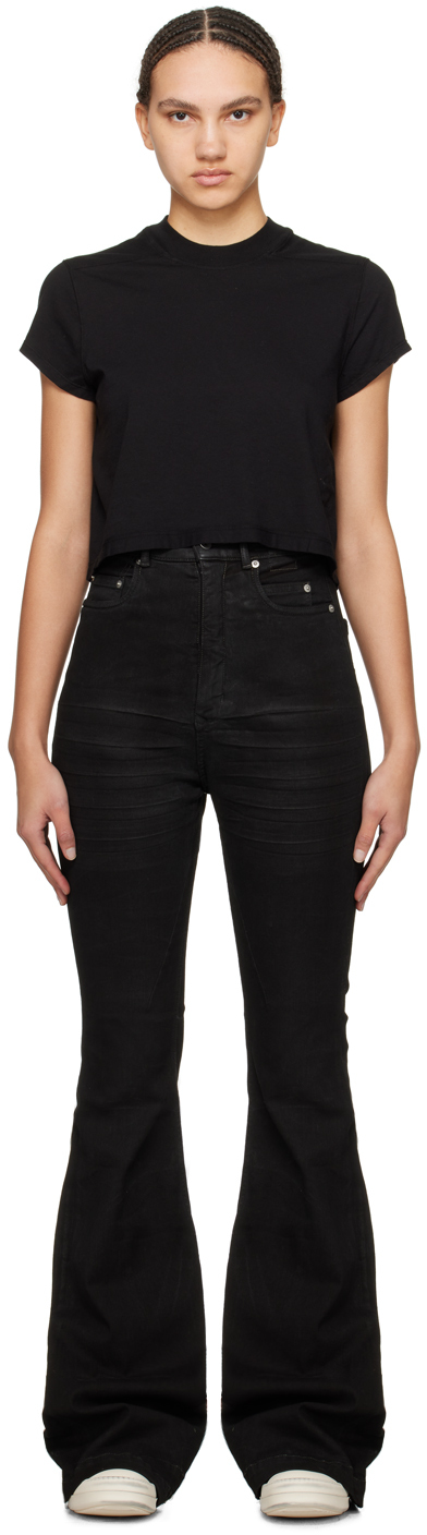 Rick Owens DRKSHDW クロップド丈 ワイド Tシャツ ブラック Rick Owens