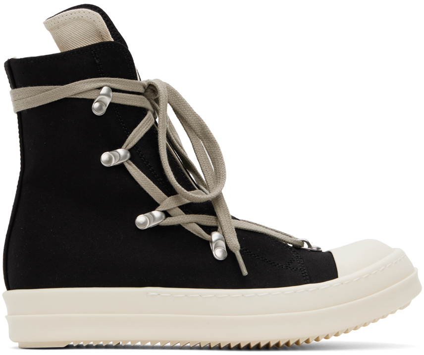 Shop Rick Owens Drkshdw Black Hexa Sneaks Sneakers In 9811 Black/pearl/mil