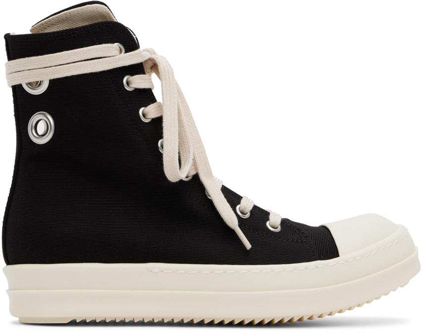 Shop Rick Owens Drkshdw Black Sneaks Sneakers In 911 Black/milk/milk