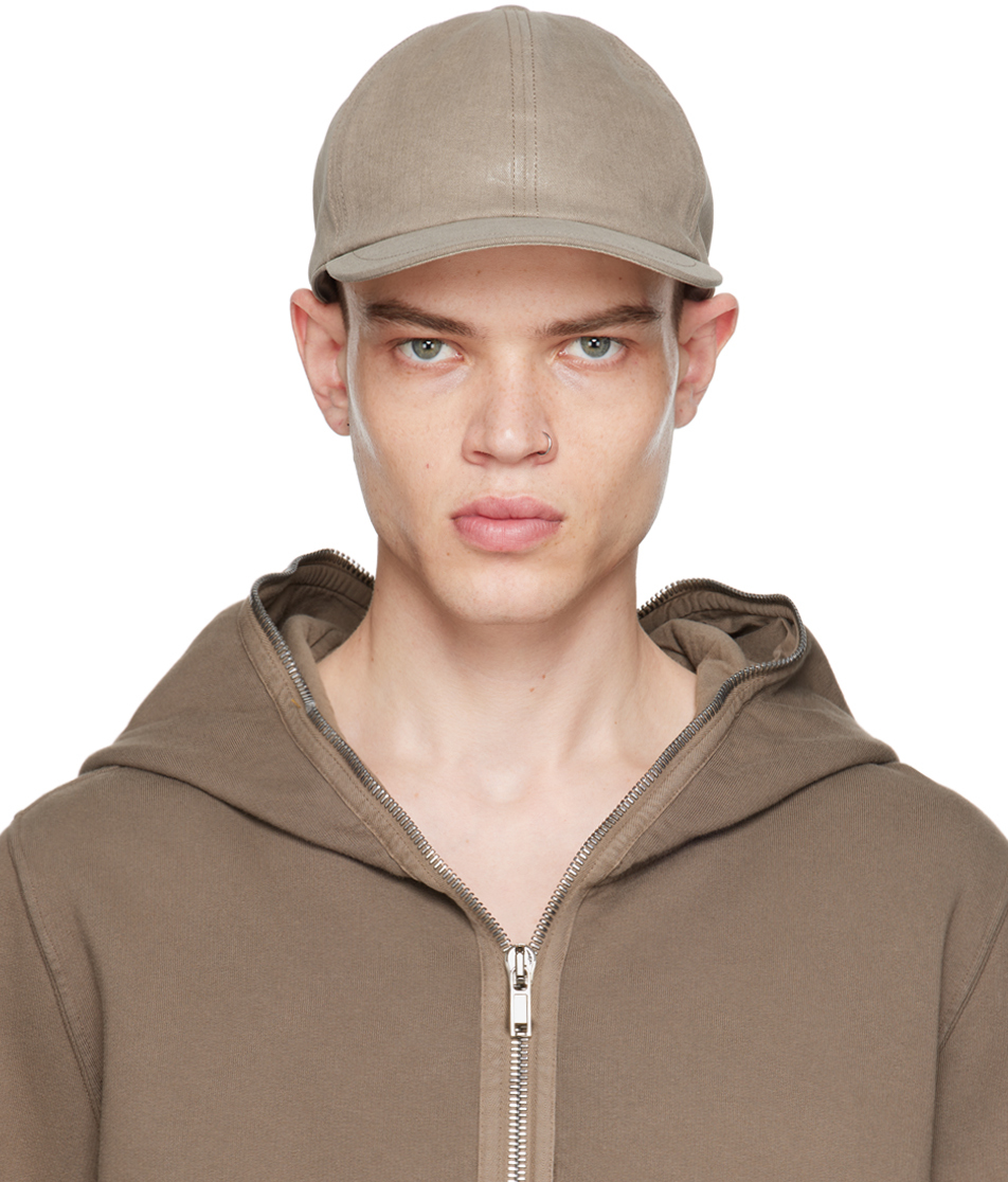Rick Owens Drkshdw Taupe Overdyed Foil Cap In 08 Pearl