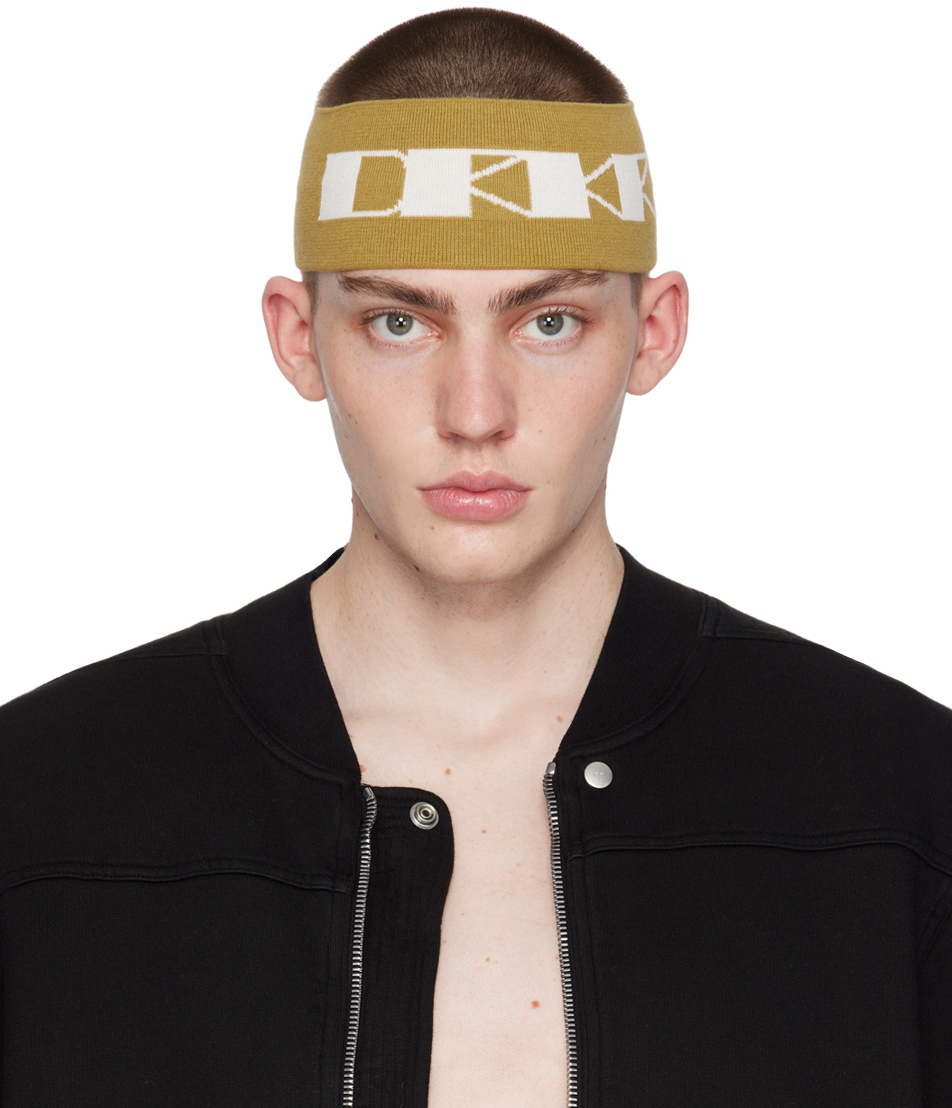 Rick Owens DRKSHDW: Yellow 'DRKR' Headband | SSENSE