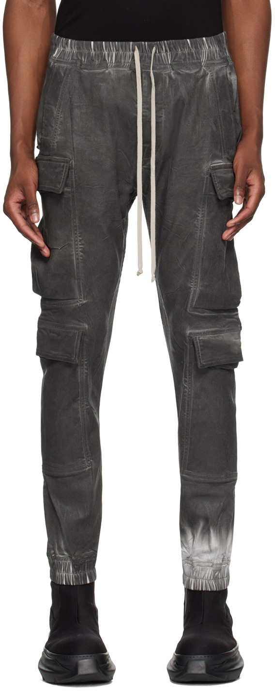 Rick Owens DRKSHDW: Gray Mastodon Megacargo Denim Cargo Pants 