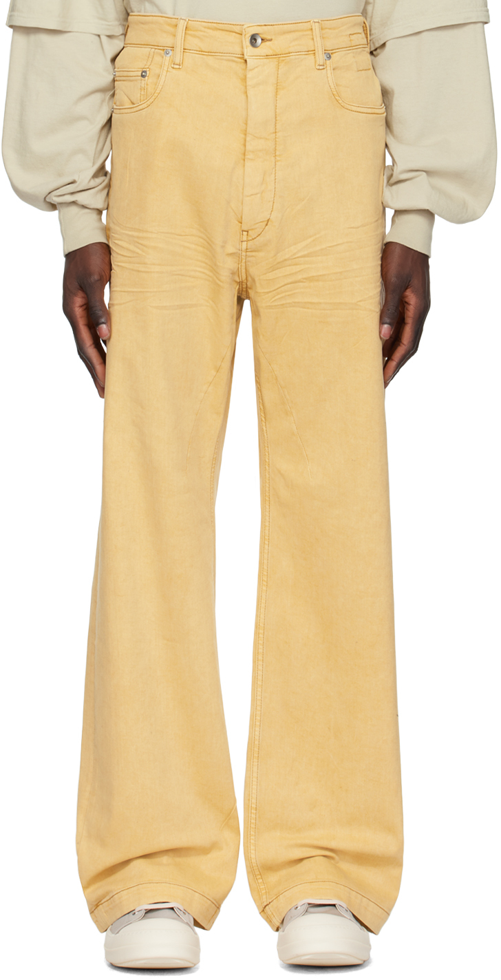Rick Owens Drkshdw Yellow Geth Jeans In 42 Mustard