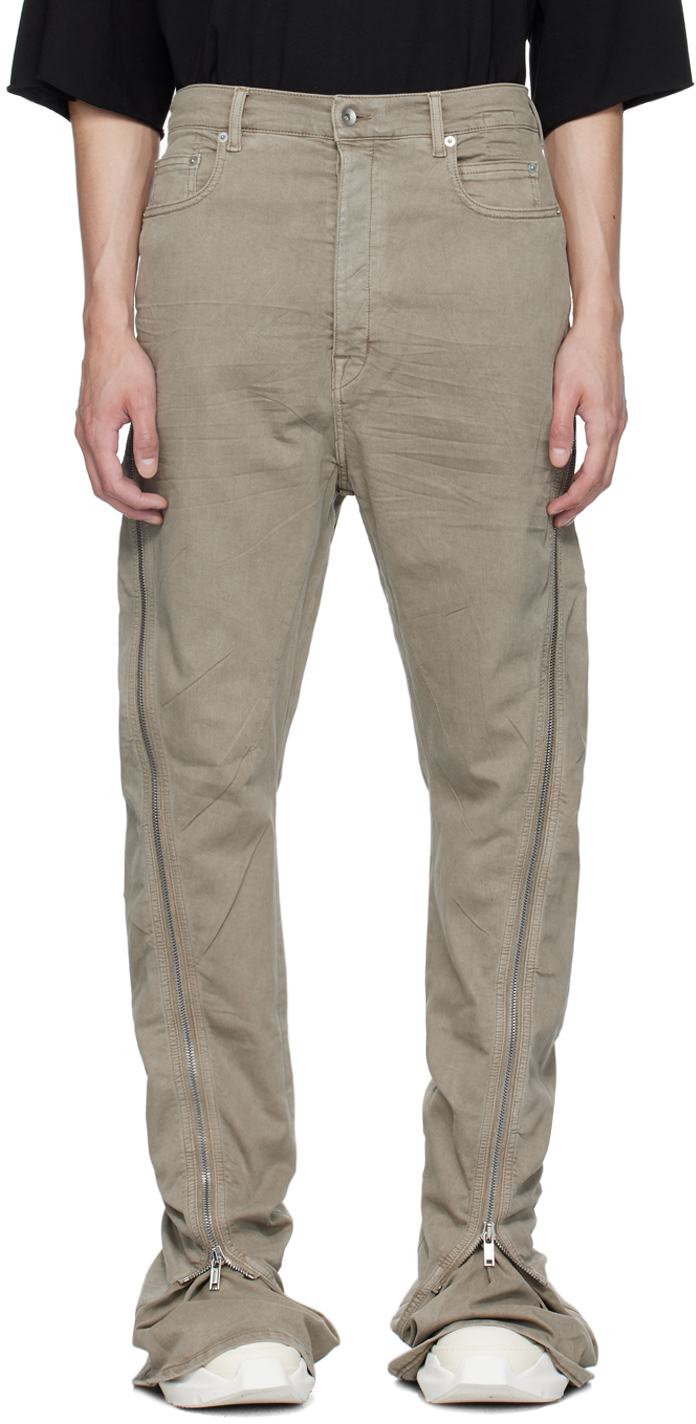 Shop Rick Owens Drkshdw Off-white Bolan Banana Jeans In 08 Pearl