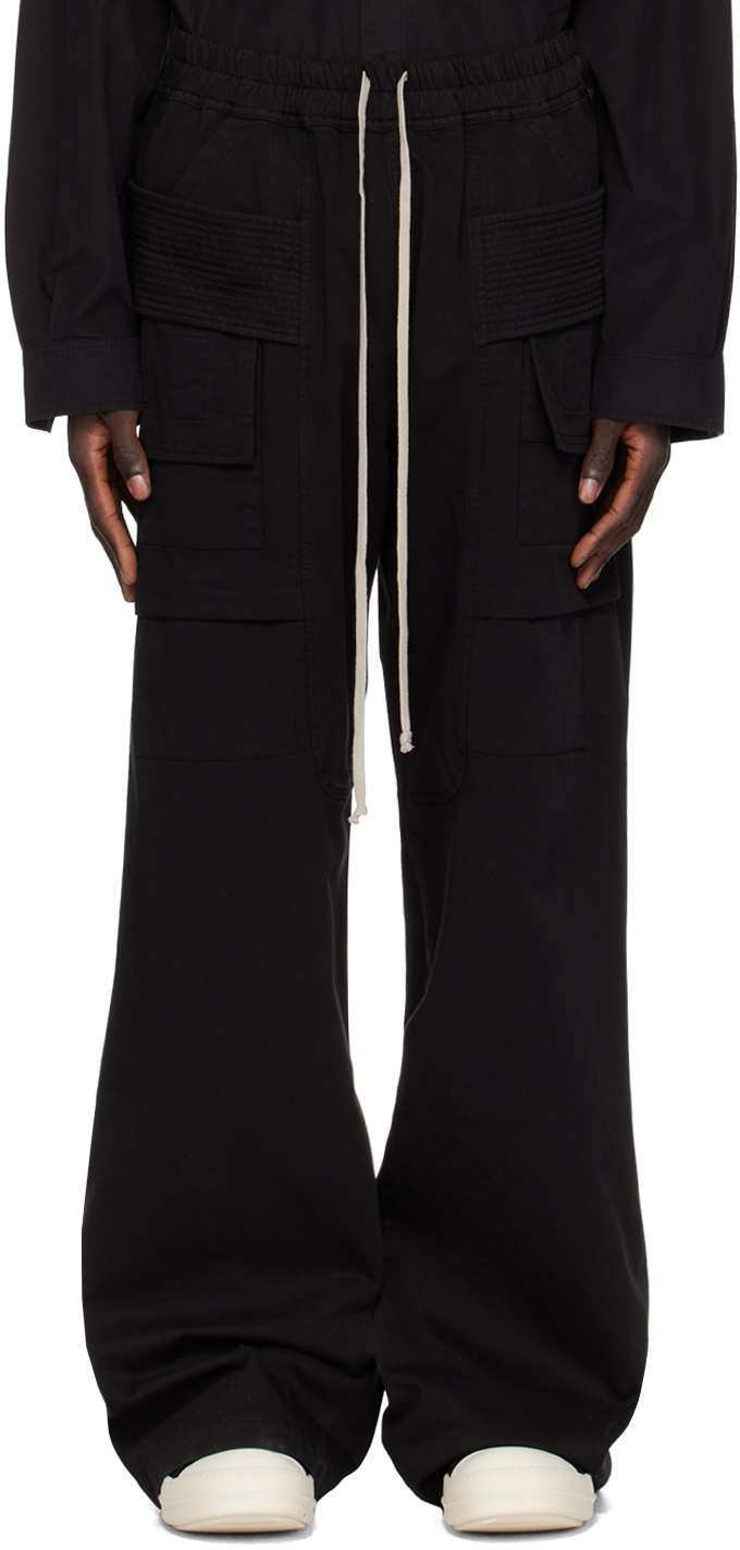 Rick Owens Drkshdw Black Creatch Cargo Pants In 09 Black