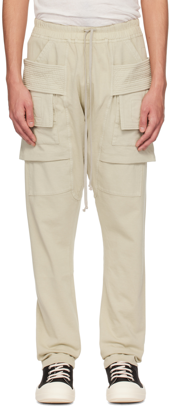 Rick Owens Drkshdw Off-white Creatch Cargo Pants In 08 Pearl