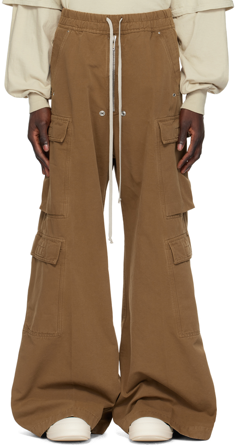Rick Owens Drkshdw Brown Jumbo Bela Cargo Pants In 44 Khaki Brown