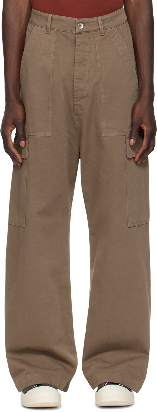 Gray Wide Cargo Pants by Rick Owens DRKSHDW on Sale