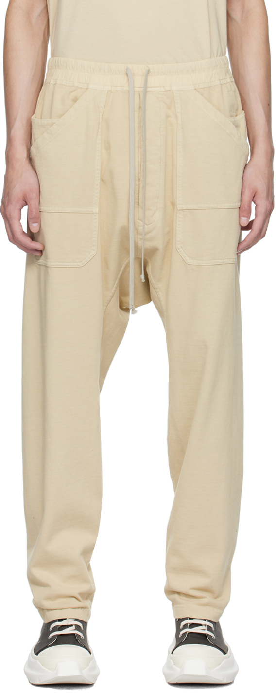 Rick Owens Drkshdw Off-white Classic Cargo Sweatpants In 08 Pearl