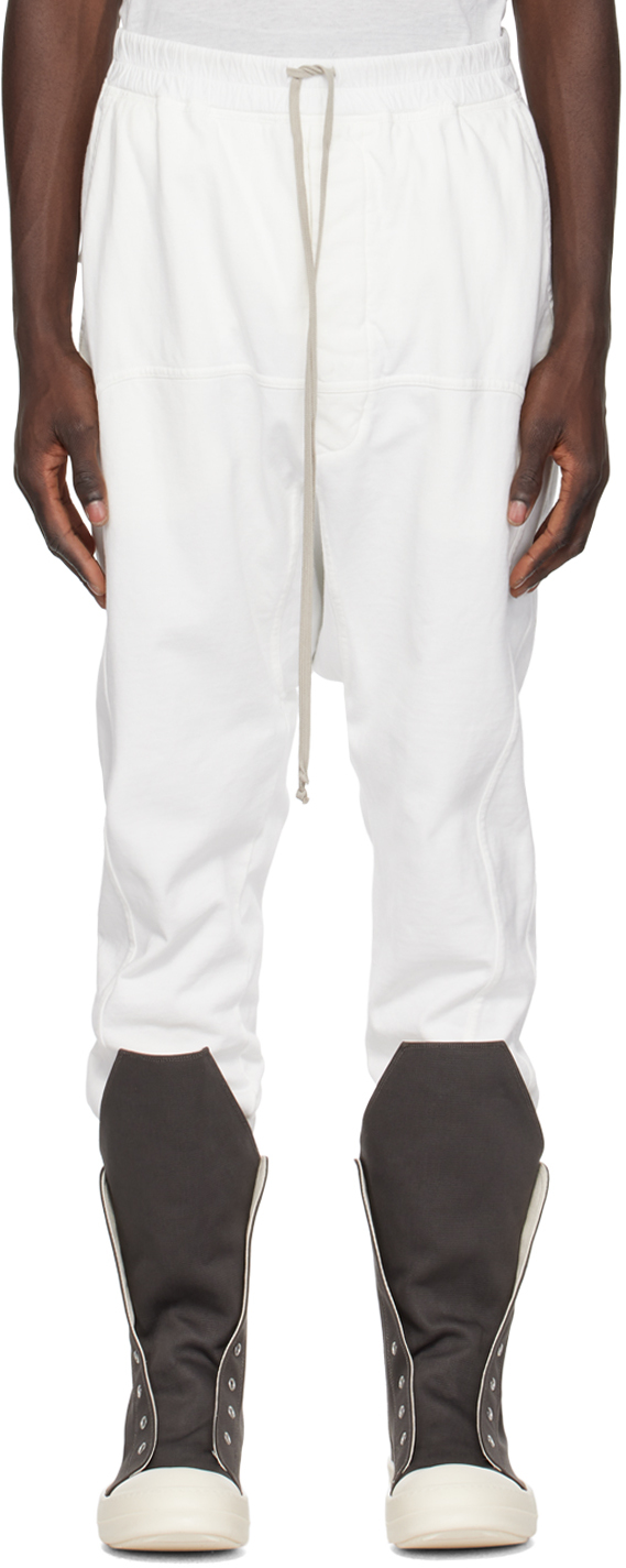 Rick Owens Drkshdw Off-white Slim-fit Sweatpants In 11 Milk