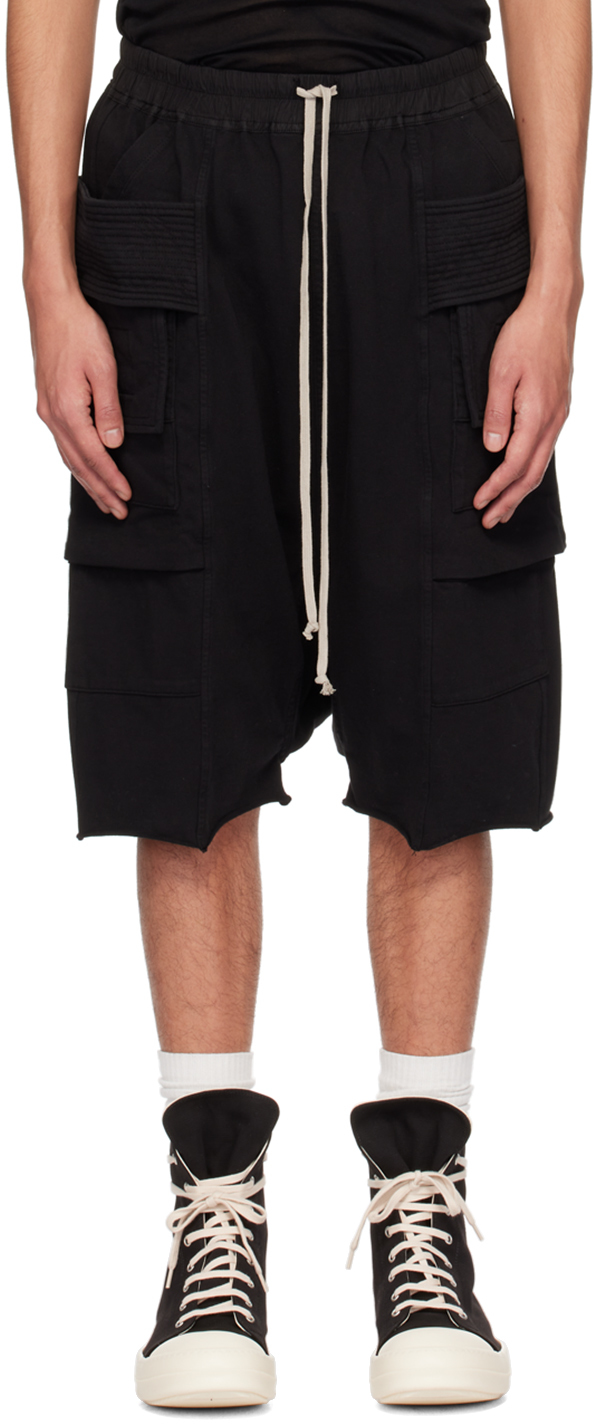 Shop Rick Owens Drkshdw Black Creatch Cargo Pods Shorts In 09 Black