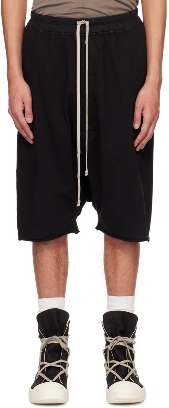 Rick Owens Drkshdw Black Pods Shorts In 09 Black